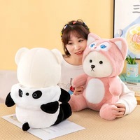 Ours en peluche figuratifs de mariage en gros, je t'aime, jouet en peluche avec cœur rouge, ours en peluche rembourré de coton, Saint-Valentin