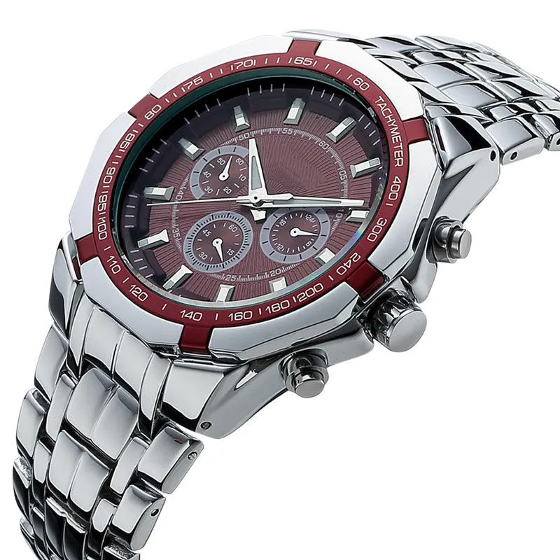 luxury sport men quartz watches leather strap functional water-resistant stylish men branded wrist watch