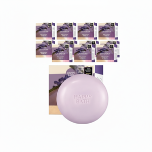 Savon de bain solide à la lavande Happy Bath, collection originale, 8 unités, 90g, hydratant, prix réduit - Product Image 1
