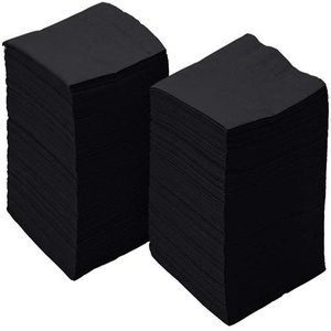 2 ply Black-200ct nước giải khát màu đen Khăn ăn 200 Giấy Cocktail nước giải khát khăn ăn màu đen 9.5 "x 9.5" Nhà hàng khách sạn Trinh Nữ gỗ bột giấy - Product Image 1