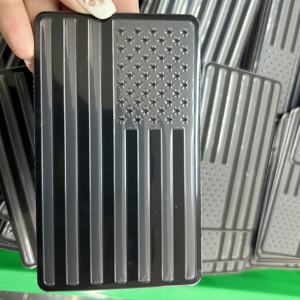 Эмблема с американским флагом на заказ, 7-дюймовая наклейка с черным американским флагом, наклейка с автомобильным крылом, наклейка из сплава, металлические наклейки, универсальные наклейки - Product Image 4