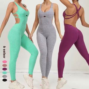 <span class=keywords><strong>Mono</strong></span> de Yoga para mujer, <span class=keywords><strong>mono</strong></span> de secado rápido, de alta elasticidad, sin mangas, con correa cruzada, transpirable, ajustado, sólido, para mujer - Product Image 1