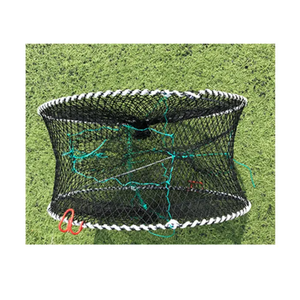 50cm * 25cm bobina de acero comercial recubierto de plástico cangrejo olla PE malla plegable acuicultura trampa jaula pesca camarón langosta CANGREJO - Product Image 1