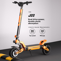 Moteur sans balais à double entraînement 2400W, alliage d'aluminium, absorption des chocs, tout-terrain, pliable, haute vitesse 80 km/h, batterie au lithium électrique