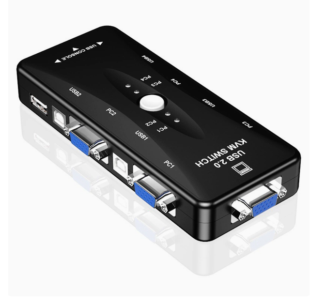 Cross-border KVM Switch, VGA 2-port/4-port (2 Inputs, 1 Output), Computer Monitor, USB Keyboard/mouse Switch