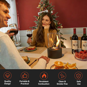 Chimenea Pequeña Independiente <span class=keywords><strong>de</strong></span> Sobremesa, Quemador <span class=keywords><strong>de</strong></span> <span class=keywords><strong>Etanol</strong></span> sin Humo, para Interiores y Exteriores, <span class=keywords><strong>de</strong></span> Concreto - Product Image 3