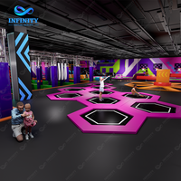 Solution clé en main hautement rentable pour centre de divertissement sportif en intérieur avec simulateur VR, parc de trampolines et machine d'arcade pour jeux interactifs