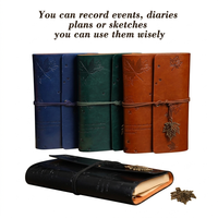 Carnet de voyage en cuir A6, journal vintage, carnet à feuilles mobiles, classeur portable en cuir avec pochettes en plastique