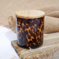 Pot en verre imprimé léopard vintage bougie parfumée cire de soja bougie personnalisée en gros pour la décoration cadeau Thanksgiving
