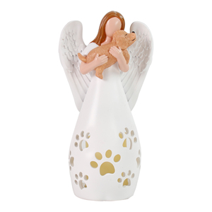 Angelo solare adorabile della resina all'ingrosso con il giardino della scultura dei fiori e la decorazione domestica - Product Image 1