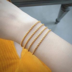 Xinfly Wholesale Hip Hop <b>Chain</b> Twisted <b>Rope</b> Trendy Bracelet Custom Jewelry in 18K Solid Gold - Product Image 5