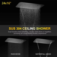 Système de douche thermostatique en laiton de luxe Spray de massage à effet pluie Affichage numérique Robinet de salle de bain fini brossé Jets de corps