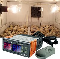 Controlador de Temperatura y Humedad STC-3028 con Pantalla Digital de 12V/24V/110V/220V y Sensor Integrado