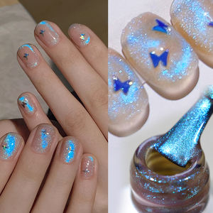 GEBORENES HÜBSCHES Blue Angel Tears CatEye Nagel <span class=keywords><strong>gel</strong></span> politur OEM Kunden spezifisches Logo Aurora Shimmer Glitter Cat Eye Magnet <span class=keywords><strong>Gel</strong></span> Nä<span class=keywords><strong>gel</strong></span> - Product Image 3