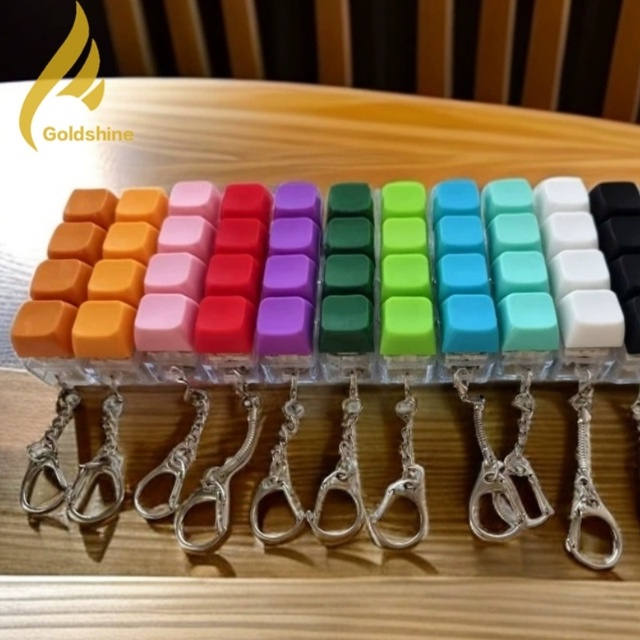 Led S-in-1 Keyboard Fidget Keychain Cube Mechanical Key Button Clicker Stress Relief Gift for Office School Led Keychain