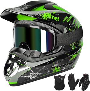 Casque de motocross pour jeunes enfants Casque intégral de moto Dirt Bike tout-terrain VTT <span class=keywords><strong>BMX</strong></span> MX ATV avec (masque de lunettes de gants) - Product Image 5