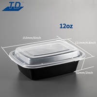 Récipients rectangulaires d'emballage alimentaire à emporter Boîte à lunch Bento en plastique dégradable Récipients jetables pour la préparation de repas avec couvercle