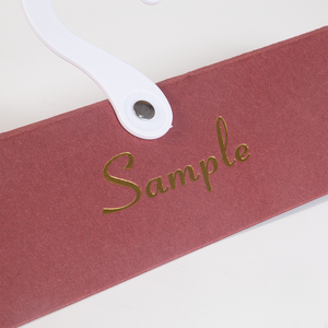 Display Hook Plastic Hanger Supplier Custom Gold Stamping <strong>Texture</strong> <strong>Paper</strong> Hanger for Fabric With Plastic Hook - Product Image 3