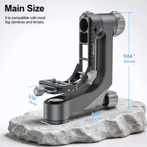 WEYLLAN PH9 <b>Gimbal</b> Tripod Head Carbon Heavy Duty <b>Gimbal</b> <b>Stabilizer</b> for <b>Camera</b> Telescope Load 20KG, Full Bearing Structure L798 - Product Image 4