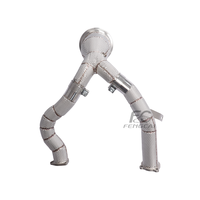 Knalpot Downpipe Kustom Langsung untuk Audi A6 A7 C8 3.0T 2019-2025 Baja Tahan Karat T304 Pipa Uji Peningkatan Daya 1:1 OEM Fit
