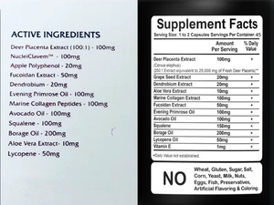 Ausreson Suplemento Ciervo Placenta Softgel Cápsulas Aginger Support Nutritivo y blanqueador Piel Ciervo Placenta Cápsulas - Product Image 5