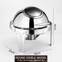 Luxuriöses Silbernes Chafing Dish Buffet-Set mit Wärmeerhaltung und Klappdeckel für Hotels & Restaurants