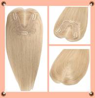 Topper de cheveux 100% Remy vierges naturels avec base en dentelle blonde, extensions capillaires pour femmes, postiches lisses de qualité indienne à clips