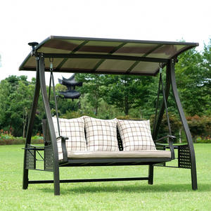 Chaise suspendue de jardin en aluminium coulé, imperméable, pour l'extérieur, double ou triple, pour patio, cour - Product Image 2