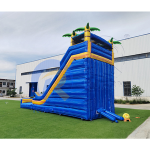 Toboggan <span class=keywords><strong>aquatique</strong></span> <span class=keywords><strong>gonflable</strong></span> stimulant bleu marbré avec piscine et château <span class=keywords><strong>gonflable</strong></span> à sauts pour adultes - Product Image 3