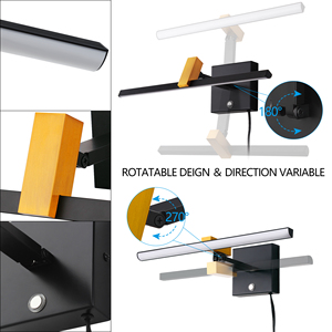 Lampe murale linéaire réglable de haute qualité avec interrupteur tactile, design moderne, pour chambre à coucher, éclairage de miroir noir, intensité variable, pour coiffeuse - Product Image 3
