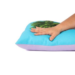 Cuscino Decorativo Excelsa 45x45 Cm Quadrato Multicolore con Design di Palme e Zebre, Stampa Digitale in Stile Originale - Product Image 4