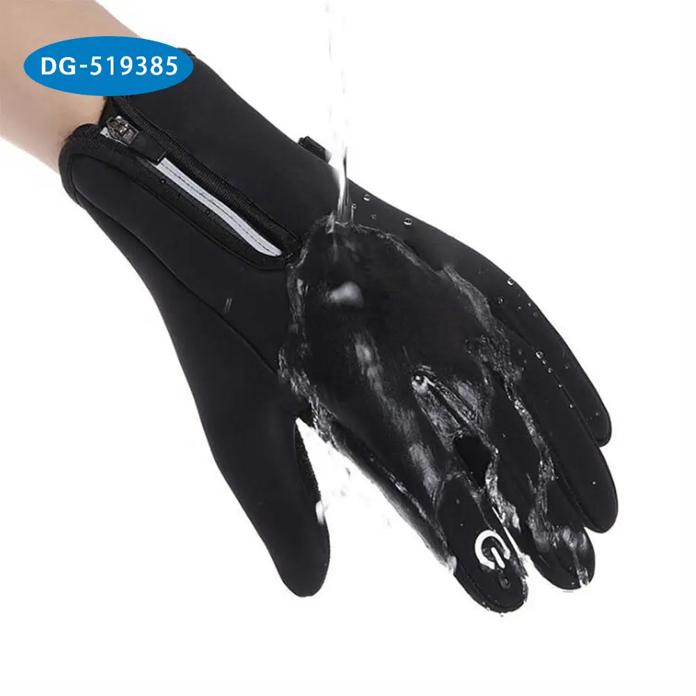 brushed water proof warm keeping wind proof gloves with touch screen finger for outdoor sports, driving