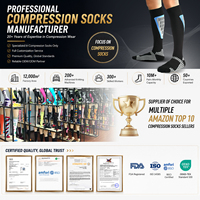 Chaussettes de compression colorées pour femmes, en polyester et coton, pour le sport, les médecins et les infirmières