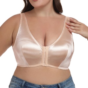 Sujetador estilo camisón de satén con cierre frontal para mujer, talla grande, ultrafino, sin esponja, lencería íntima europea y americana - Product Image 6