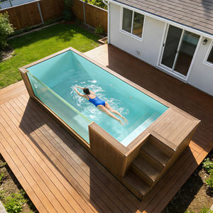 Piscine hors sol en fibre de verre, grande piscine extérieure personnalisée, résistante aux fissures, aux UV, à la corrosion et au vent - Product Image 3