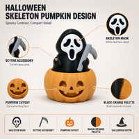 Fantôme Masque Scream dans Citrouille Imprimé en 3D Jouet Anti-Stress Halloween Décoration Bureau Cadeau Fête Amusant