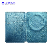 Porte-cartes de crédit en cuir PU personnalisable avec logo couleur, gravure laser, portefeuille magnétique vierge avec gravure laser, porte-cartes de téléphone