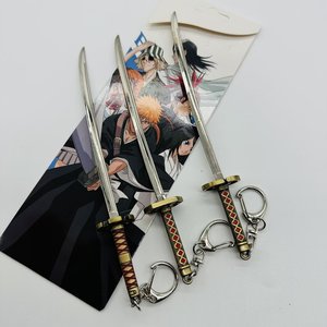 Prix <span class=keywords><strong>d</strong></span>'usine Porte-clés <span class=keywords><strong>épée</strong></span> en alliage de zinc mini format Anime, tendance 3D, lot de 3, pendentif pistolet jouet - Product Image 3