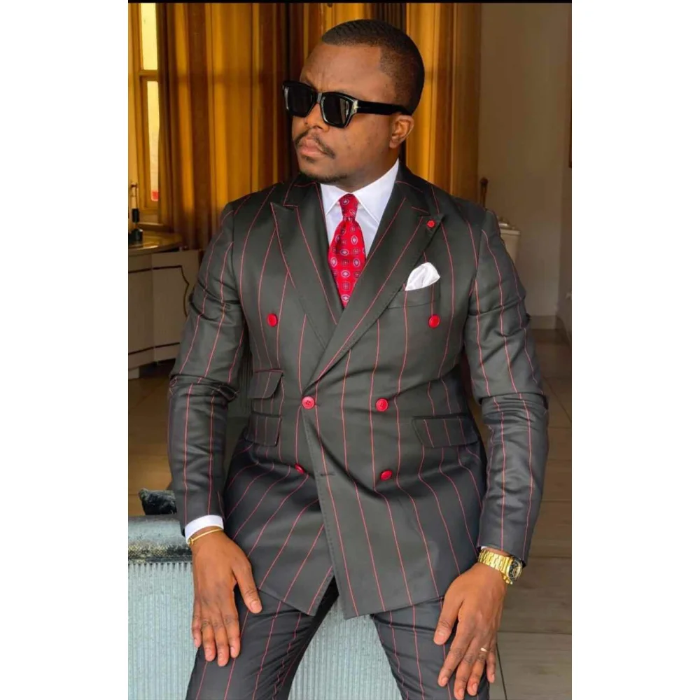 Button Suit Double Breasted Slim Fit Men's Formal