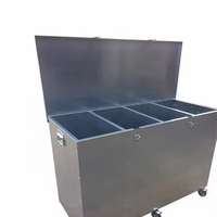 Bac d'alimentation de cheval galvanisé robuste Fabrication de tôle à 3 compartiments Assemblé Stockage d'aliments pour animaux en paquet plat