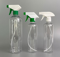 PET réutilisable pour flacon pulvérisateur à gâchette ronde transparente avec pompe pulvérisateur 250ML 350ml 500ml 1000ml Capacités pour savon liquide toilette
