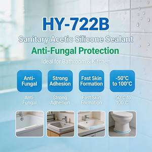 Scellant <span class=keywords><strong>silicone</strong></span> acétique <span class=keywords><strong>sanitaire</strong></span> Kingdeli HY-722B anti-fongique pour la construction, le transport, la salle de bain et la cuisine - Product Image 2