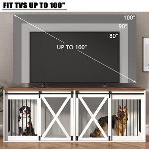 Jaula para perros estilo rústico americano con tubos verticales reforzados para evitar que los masticen; caseta multifuncional para perros para la sala de estar con - Product Image 2