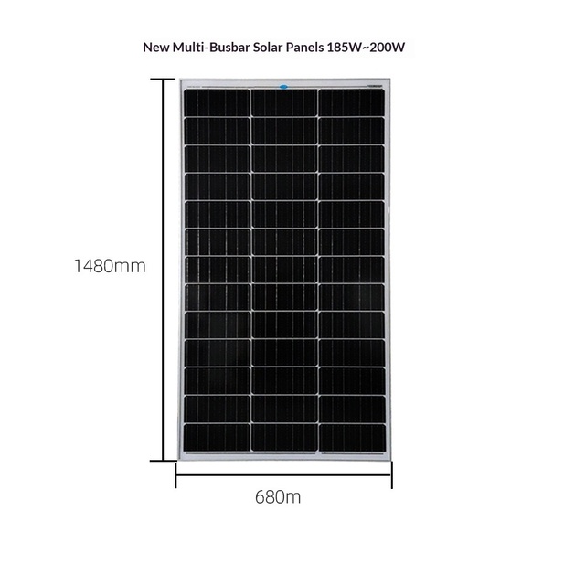 Source Factory Solar Panels 12BB Monocrystalline Silicon High-efficiency Photovoltaic Modules 180W~200W 12V Charging Wholesale