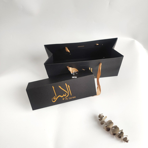 Luxury Custom Size Glass Candle Bottle Package <strong>Box</strong> Black Kraft Paper <strong>Box</strong> Light Nordic <strong>Ceramic</strong> Gift <strong>Box</strong> with Golden Foil Arabic - Product Image 4