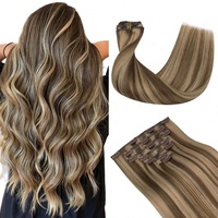 Extensions de cheveux à clipser les plus vendues en gros, cheveux humains vierges Remy européens, invisibles, sans couture, double trame, toutes catégories