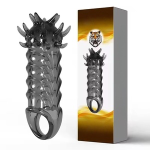 Bestseller Hochwertige TPE Silikon Dildos Wieder verwendbare <span class=keywords><strong>extra</strong></span> gepunktete Weich gummi Penis Kondom - Product Image 5