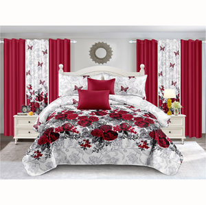 12 pezzi moderno <span class=keywords><strong>letto</strong></span> matrimoniale in un Set di borse <span class=keywords><strong>con</strong></span> tende floreale gonna <span class=keywords><strong>letto</strong></span> piatte federe tessuto poliestere resistente - Product Image 1