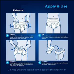 ผ้าอ้อมผู้ใหญ่แบบใช้แล้วทิ้งขนาด XL พิมพ์ลายระบายอากาศได้พร้อมเทคโนโลยีป้องกันการรั่วซึม - Product Image 6