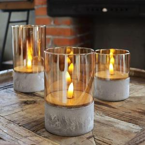Cheminée de <span class=keywords><strong>bougie</strong></span> photophore à tube en verre borosilicaté gris plaqué électronique de haute qualité - Product Image 3